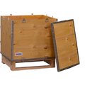 Global Industrial 4 Panel Hinged Shipping Crate w/Lid & Pallet, 23-1/4L x 19-1/4W x 19-1/2H B2352226